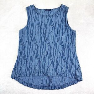Cut Loose Tank Top Women’s‎ S Blue Lagenlook Oversized Made in USA